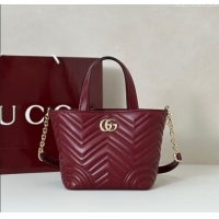 Best Price Gucci Betty Chevron Leathe Small Tote Bag 847386 Red 2025