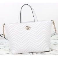Good Quality Gucci Betty Chevron Leathe Medium Tote Bag 847387 White 2025