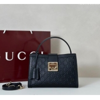 Modern Classic Gucci Padlock GG Leather Medium Handbag 838992 Black 2025