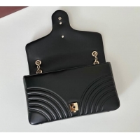 Good Product Gucci GG Marmont Chevron Leather large shoulder bag 838985 Black 2025