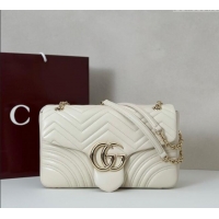 Classic Specials Gucci GG Marmont Chevron Leather large shoulder bag 838985 White 2025