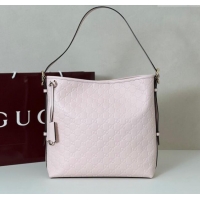 Classic Promotional Gucci GG Leather Emblem medium shoulder bag 847452 Light Pink 2025
