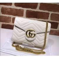 Good Looking Gucci GG Marmont Matelasse Leather Chain Mini Bag 474575 White 2025