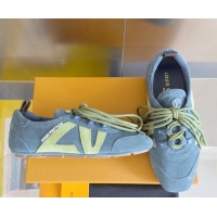 Stylish Louis Vuitton LV Sneakerina Sneakers Ballerina in Suede Blue 2025 1AHNFA 0829076