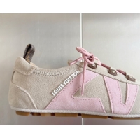 Sumptuous Louis Vuitton LV Sneakerina Sneakers Ballerina in Suede Grey 2025 1AHNFA 0829077