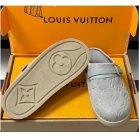 Grade Quality Louis Vuitton LV To-Go Flat Comfort Clog Mules in Suede with Buckle Grey2 2025 1AHLVU 0829087