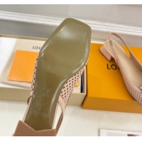 Louis Vuitton Shake Slingback Pumps 3cm in Patent Perforated Leather 1AD0BX Beige