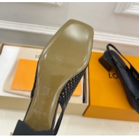 Charming Louis Vuitton Shake Slingback Pumps 3cm in Patent Perforated Leather 1AD0BX Black