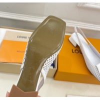 Good Product Louis Vuitton Shake Slingback Pumps 3cm in Patent Perforated Leather 1AD0BX White