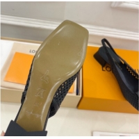 Sumptuous Louis Vuitton Shake Slingback Pumps 3cm in Perforated Calf Leather 1AD0BX Black