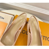 Unique Discount Louis Vuitton Shake Slingback Pumps 5.5cm in Patent Perforated Leather 1AD0BX Beige