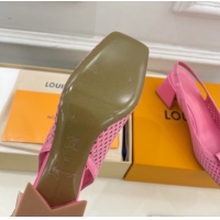 Duplicate Louis Vuitton Shake Slingback Pumps 5.5cm in Patent Perforated Leather 1AD0BX Pink 0829096