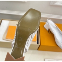 Shop Cheap Louis Vuitton Shake Slingback Pumps 5.5cm in Patent Perforated Leather 1AD0BX White 0829098