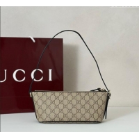 Luxury Cheap Gucci GG Canvas Emblem small shoulder bag 847281 Beige/Brown 2025