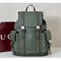 Big Discount Gucci Mens GG Monogram large backpack bag 792080 Forest Green 2025
