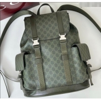Big Discount Gucci Mens GG Monogram large backpack bag 792080 Forest Green 2025