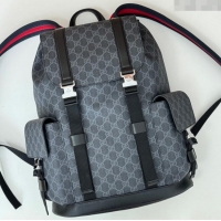 Famous Brand Gucci Mens GG Canvas large backpack bag 792080 Black 2025