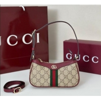 Most Popular Gucci Ophidia GG Canvas mini shoulder bag 838465 Beige/Red 2025