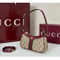 Most Popular Gucci Ophidia GG Canvas mini shoulder bag 838465 Beige/Red 2025
