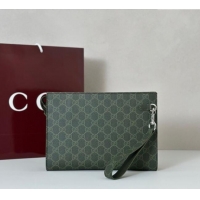 Best Price Gucci Mens GG Monogram small pouch 768255 Forest Green 2025