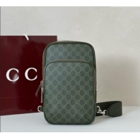 Grade Quality Gucci Mens GG Monogram small slingback bag 822073 Forest Green 2025