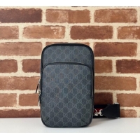Luxury Cheap Gucci Mens GG Canvas small slingback bag 822073 Black 2025