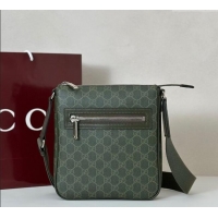 Super Quality Gucci Mens GG Monogram small messenger bag bag 792082 Forest Green 2025