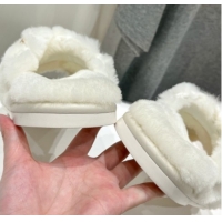 Good Looking Louis Vuitton LV Bliss Comfort Shearling Flat Slides Sandal White 1ACTEA 0829111