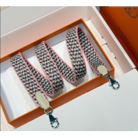 Top Grade Hermes Canvas Bag Strap 2.5x105cm 1008 Light Pink/Silver 2025