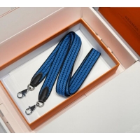 Luxury Cheap Hermes Canvas Bag Strap 2.5x105cm 1008 Navy Blue/Silver 2025
