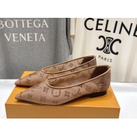 Luxury Louis Vuitton Gala Flat Ballerinas Flat in Mesh and Strass Brown 2025 1AIFUI 0829120