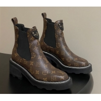 Stylish Louis Vuitton LV Beaubourg Ankle Boots in Monogram Canvas LV082907 0829122