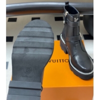 Grade Quality Louis Vuitton LV Beaubourg Ankle Boots 4cm in Black Leather 1ACH3A 0829125