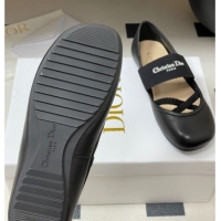 Best Product Dior Shade Ballet Flats in Lambskin with Elastic Straps Black 0822007