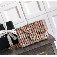 Trendy Design Chanel Sequins Flap Handbag AS4561 Light Pink/Green/Yellow 2025