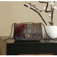 Luxury Cheap Chanel Strass Mini Classic Flap Bag CH100903 Red 2025