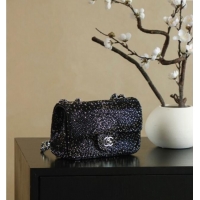 Well Crafted Chanel Strass Mini Classic Flap Bag CH100903 Black 2025
