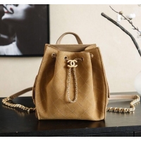 Discount Design Chanel Quilted Suede 25 Medium Backpack Bag AS5600 Brown 2025