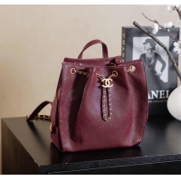 Buy Cheap Chanel Grained Calfskin 25 Medium Backpack Bag AS5600 Burgundy 2025