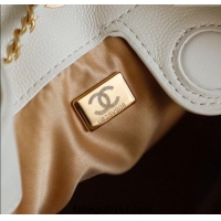Best Quality Chanel Grained Calfskin 25 Medium Backpack Bag AS5600 White 2025
