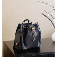 New Fashion Chanel Grained Calfskin 25 Medium Backpack Bag AS5600 Black 2025
