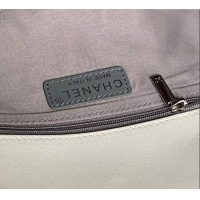 Most Popular Chanel Printed Leather Vintage Airport Flap Bag A9902 White/Black 2025