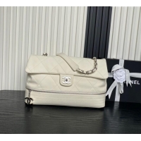 Luxury Cheap Chanel Quilted Calfskin Leather Vintage Airport Flap Bag A9902 White 2025