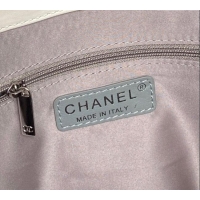 Famous Brand Chanel Printed Leather Vintage Airport Shopping Bag A9901 White/Black 2025