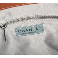 Luxury Cheap Chanel Printed Leather Vintage Airport Shopping Bag A9901 Brown 2025