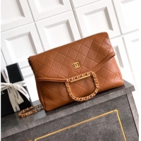 Luxury Classic Chanel Quilted Leather Large Flap Handbag CH101001 Caramel Brown 2025
