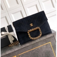 New Product Chanel Quilted Suede Large Flap Handbag CH101001 Black 2025