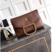 Inexpensive Chanel Quilted Leather Medium Flap Handbag CH101001 Dark Brown 2025