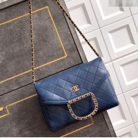 Top Quality Chanel Quilted Leather Medium Flap Handbag CH101001 Midnight Blue 2025