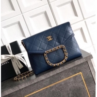 Top Quality Chanel Quilted Leather Medium Flap Handbag CH101001 Midnight Blue 2025